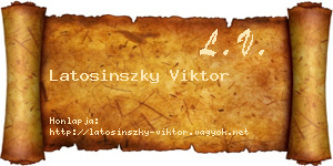 Latosinszky Viktor névjegykártya